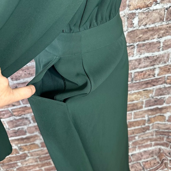 Worthington Women's Forest Green Bow Tie Midi Dress Long Sleeve Career Size M - Picture 7 of 16